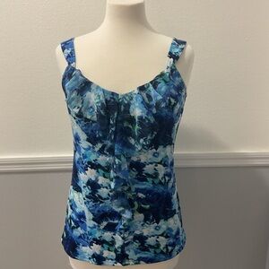 White House Black Market Blue Floral Camisole